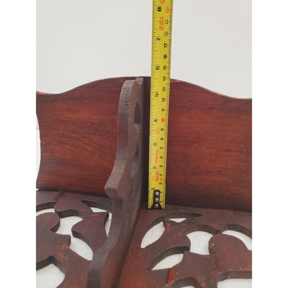 Hand Carved Wood Ornate Wall Shelf,Candlestick,Bohemian Home Decor,Carved Wood - Picture 4 of 10